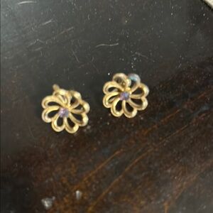 Gold Flower Earrings